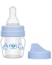 Стъклено шише Wee Baby Mini, с 2 накрайника, 30 ml, синьо -1