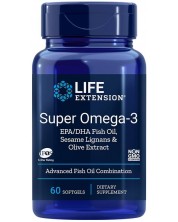 Super Omega-3, 60 софтгел капсули, Life Extension -1