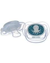 Светещи силиконови залъгалки Bebe Confort - Physio Air, 2 броя, 0-6м, Blue Octopus