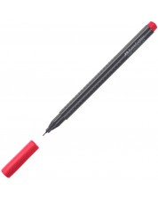 Тънкописец Faber-Castell Grip - Наситено червено, 0.4 mm -1