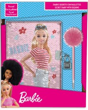 Таен дневник Disney - Barbie,  с пайети и химикалка -1