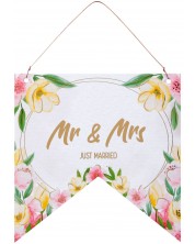 Табелка-флагче - Mr & Mrs, Just Married