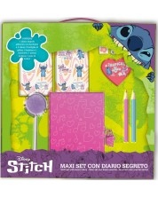 Таен дневник Disney - Stitch, с блестящи корици и химикалка с пух