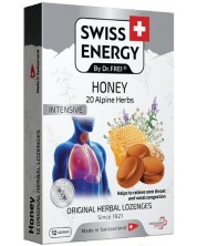 Honey, с 20 билки, 12 таблетки за смучене, Swiss Energy