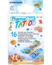 Tattoo Ocean Fun Детски пластири татуировка, 16 броя, Pharmadoct