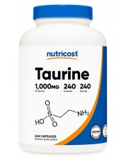 Taurine, 1000 mg, 240 капсули, Nutricost -1