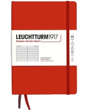Тефтер Leuchtturm1917 Natural Colors - A5, червен, линиран, твърди корици -1