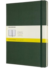 Тефтер с твърди корици Moleskine Classic Squared XL -  Зелен, листове на квадратчета -1