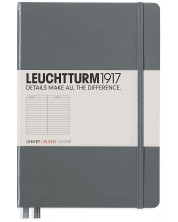 Тефтер Leuchtturm1917 Medium - A5, сив, страници на редове -1