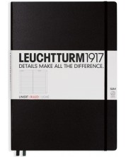 Тефтер Leuchtturm1917 Notebook Master Slim А4 - Черен, страници на точки