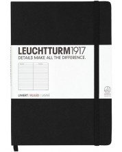 Тефтер Leuchtturm1917 Notebook Medium А5 - Черен, страници на точки -1