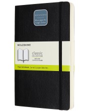 Тефтер с меки корици Moleskine Classic Plain Expanded Large - Черен, бели листове -1