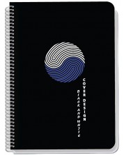 Тетрадка със спирала Black&White Exclusive Dots - А5, 80 листа, широки редове, асортимент