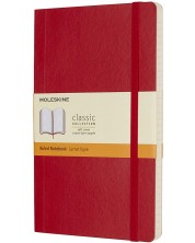 Тефтер с меки корици Moleskine Classic Ruled - Червен, линирани листове -1