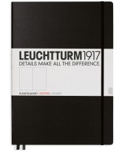 Тефтер Leuchtturm1917 - А4+, страници на точки, черен -1