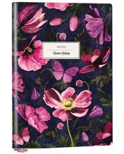 Тефтер Victoria's Journals Florals - Цветя, А6, пластична корица, на точки, 96 листа