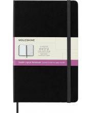 Тефтер с твърди корици Moleskine Classic Extra - Черен, комбинирани страници -1