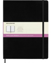 Тефтер с твърди корици Moleskine Classic Extra XL - Черен, комбинирани страници -1