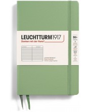 Тефтер Leuchtturm1917 Paperback - B6+, светлозелен, линиран, твърди корици -1