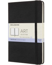 Тефтер с твърди корици Art Sketchbook - Черен, бели листове -1