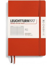 Тефтер Leuchtturm1917 Natural Colors - A5, червен, линиран, меки корици -1