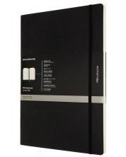 Тефтер с меки корици Moleskine Pro Collection A4 - Черен, линирани страници -1