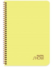 Тетрадка със спирала Keskin Color Pastel Show - А4, 72 листа, широки редове, асортимент