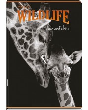 Тетрадка Black&White - Wildlife, А4, 60 листа, широки редове, асортимент -1