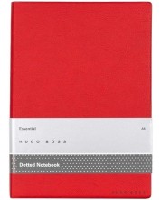 Тефтер Hugo Boss Essential Storyline - A5, страници на точки, червен -1