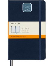 Тефтер с твърди корици Moleskine Classic Ruled Expanded - Тъмносин, редове -1