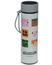 Термос с дигитален термометър Puckator - Minecraft  Faces, 450 ml