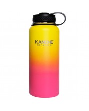 Термос Kanche - пътувай с мен, жълто и розово, 960 ml -1