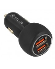 Зарядно за кола Tellur - FCC8, USB-A, 36W, черно -1