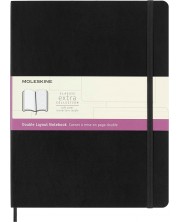 Тефтер с меки корици Moleskine Classic Extra XL - Черен, комбинирани страници -1