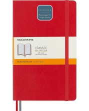 Тефтер с меки корици Moleskine Classic Ruled Expanded - Червен, редове -1