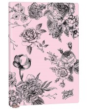 Тефтер Victoria's Journals Florals - Розово и черно, пластична корица, А5 -1