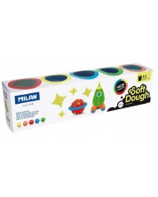 Тесто за моделиране Milan Soft dough - Glitter, 5 цвята х 142 g -1