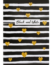 Тетрадка Black&White - Black/Gold, А4, 80 листа, широки редове, асортимент -1