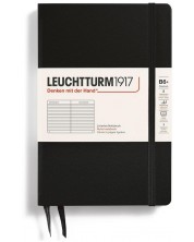 Тефтер Leuchtturm1917  Paperback - B6+, черен, линиран, твърди корици