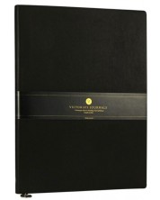 Тефтер Victoria's Journals Smyth Flexy - Черен, пластична корица, 96 листа, А5 -1