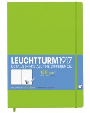 Тефтер Leuchtturm1917 Sketchbook Master - А4+, бели страници, Lime -1