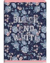 Тетрадка Black&White - Flowers, А5, 40 листа, широки редове, асортимент -1