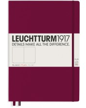 Тефтер Leuchtturm1917 Master Slim - А4+, бели страници, Port Red -1
