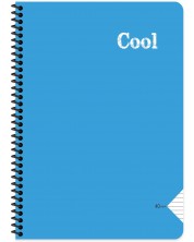 Тетрадка със спирала Keskin Color Cool - А4, 72 листа, широки редове, асортимент