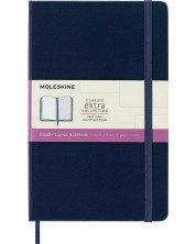 Тефтер с твърди корици Moleskine Classic Extra - Тъмносин, комбинирани страници