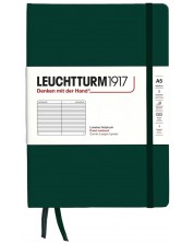 Тефтер Leuchtturm1917 Natural Colors - A5, тъмнозелен, линиран, твърди корици -1