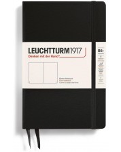 Тефтер Leuchtturm1917 Paperback - B6+, черен, бели листове, твърди корици