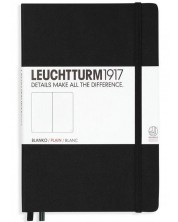 Тефтер Leuchtturm1917 Notebook Medium А5 - Черен,  бели страници -1