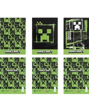 Тетрадка Panini Minecraft - Green, А4, 40 листа, широки редове, асортимент