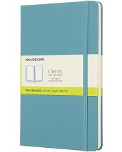 Тефтер с твърди корици Moleskine Classic Plain - Светлосин, бели листове -1